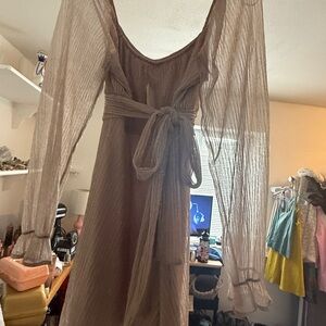 NWT Allison + Kelly Elegant Sheer Long-Sleeve Dress